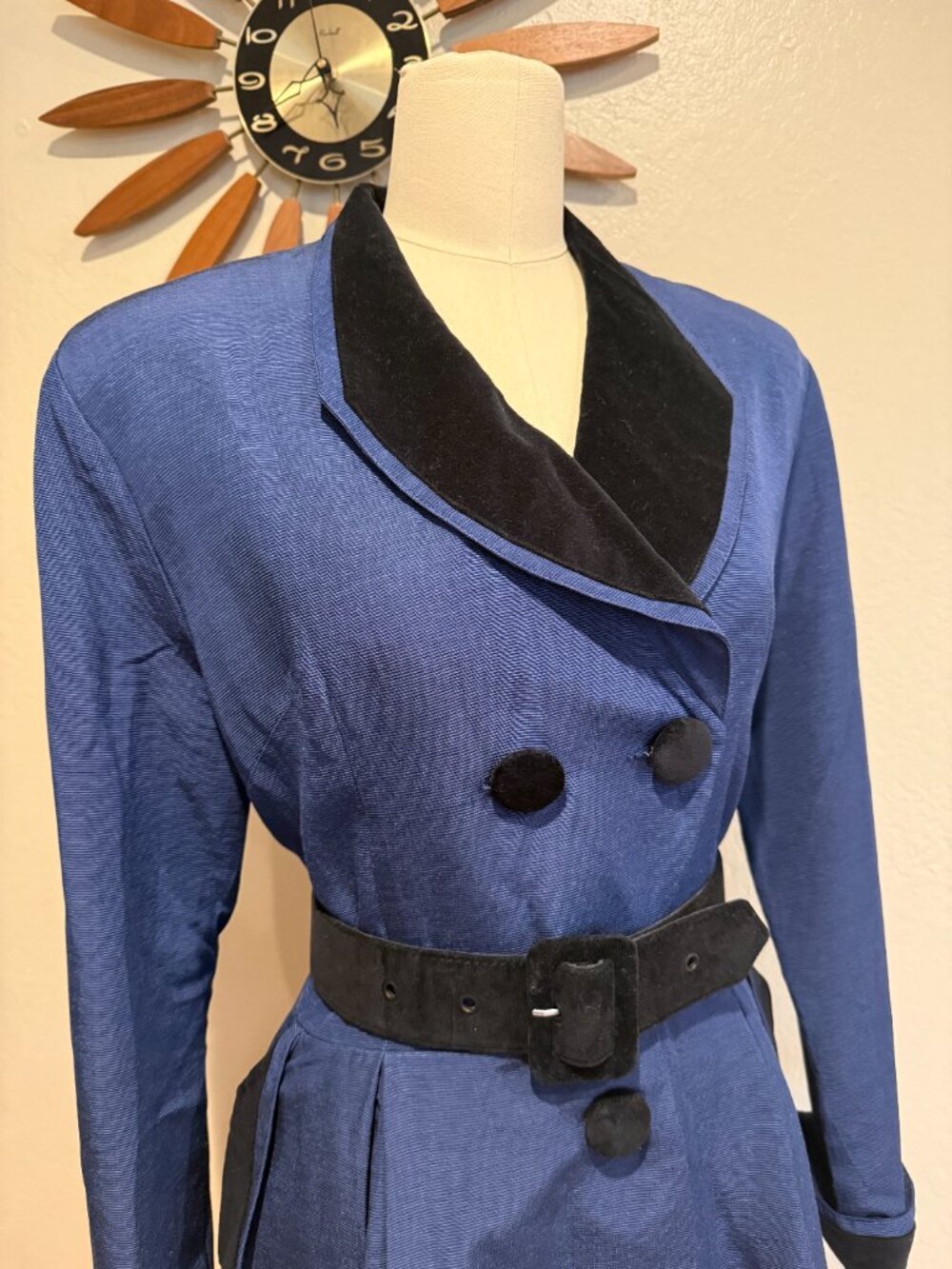 Trashy Diva Ribbed Rayon Navy Blue Coat Dress - Picture 4 of 4
